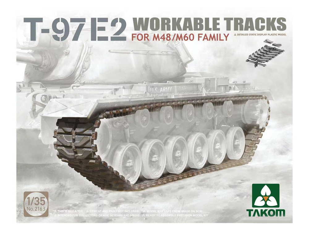 2163 Takom Рабочие наборные траки T-97E2 для моделей танков M48/M60 (1:35)  #1