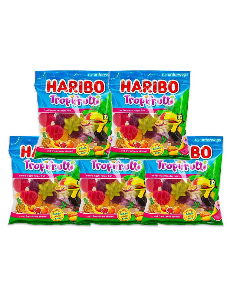 Мармелад жевательный HARIBO Харибо Tropifrutti Тропические Фрукты 5 шт по 100 г  #1