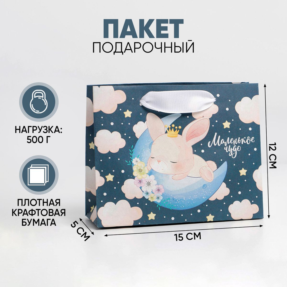 Пакет подарочный "Маленькое чудо", 15 х 12 х 5,5 см #1