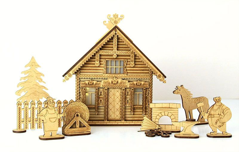 Домик-конструктор деревянный "Домик кузнеца" с фигурками - купить с ...