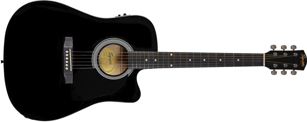 Squier by Fender Электроакустическая гитара SA-105CE Dreadnought Black/ Предусилитель Fender FE-A2 6-струнная, #1