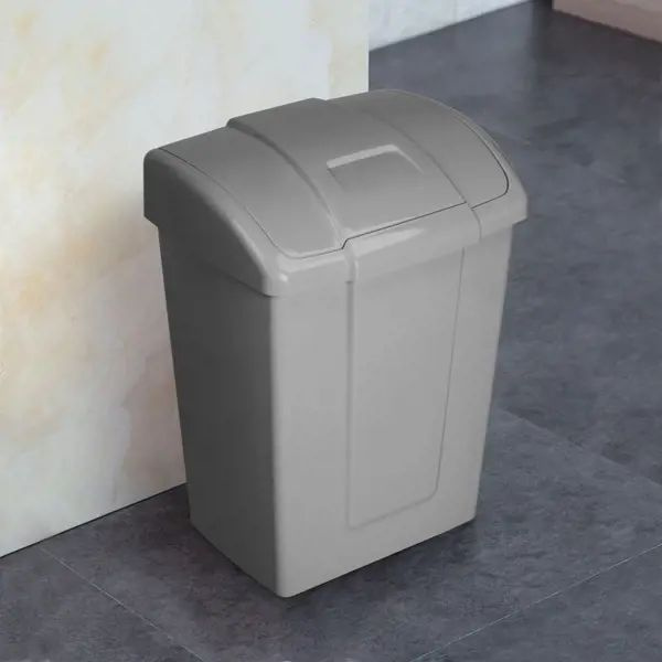 Контейнер для мусора 23л 26.9x45.2x33.2 см полипропилен цвет серый  #1