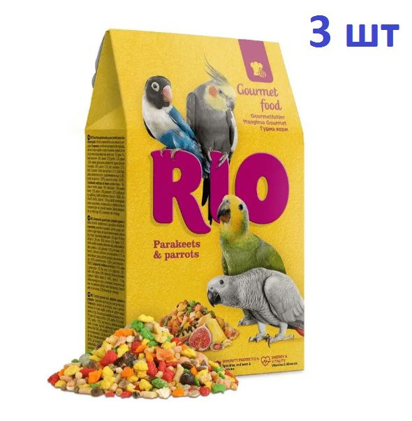 RIO ГУРМЭ для средних и крупных попугаев, 250 гр 3 шт #1