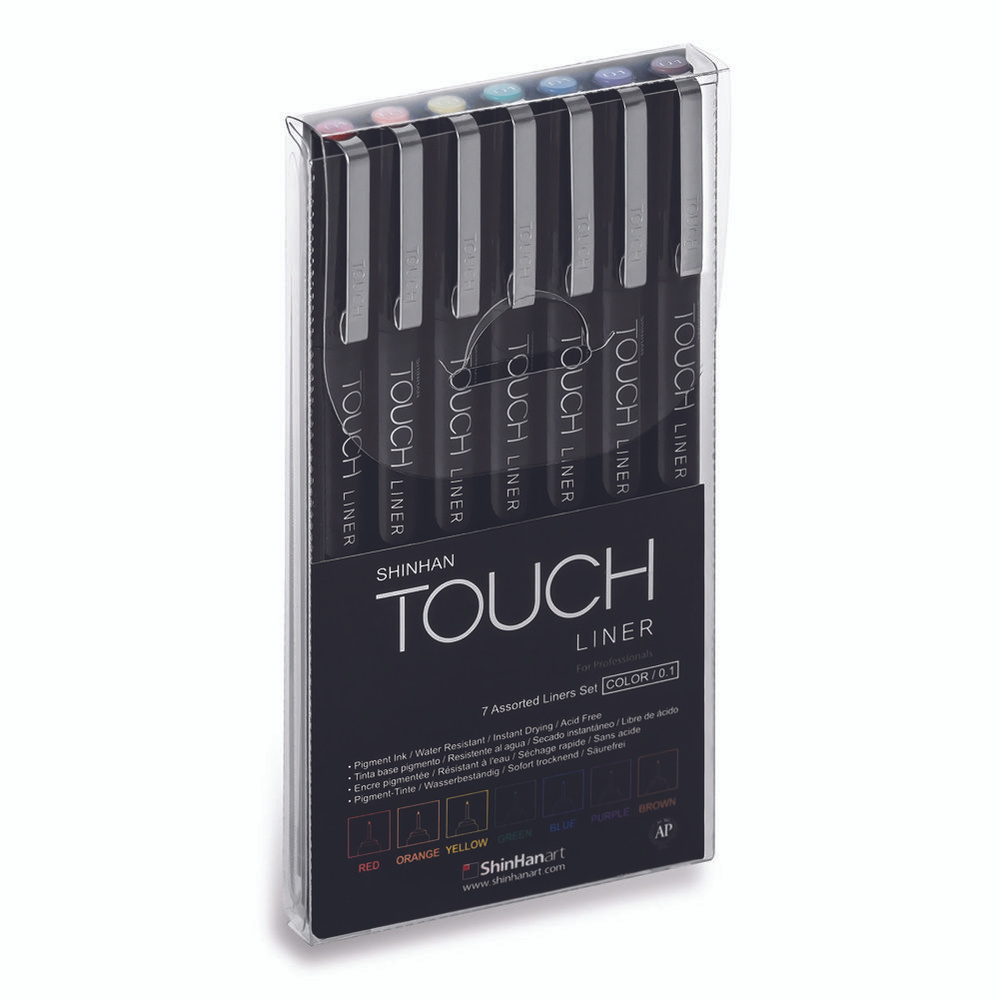 Набор капиллярных ручек TOUCH Liner (7 цветов: 0,1мм) 7 штук в блистере  #1