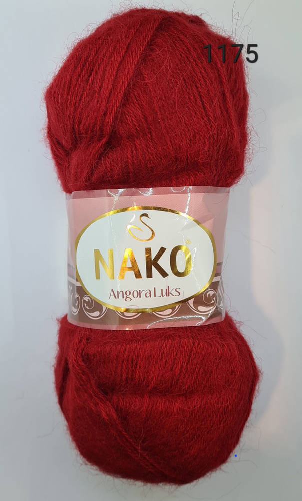 Пряжа для вязания Nako Angora Luks (Нако Ангора Люкс), цвет- 1175, Красный - 1 шт.  #1