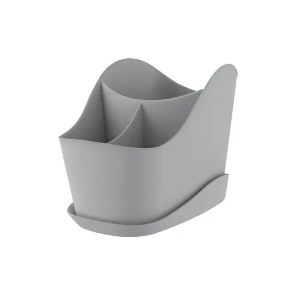 Сушилка для столовых приборов 12.6x13.7x20.3 см пластик цвет серый  #1