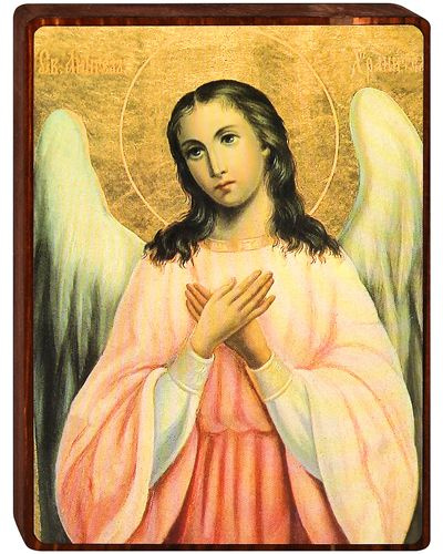Икона на деревянной основе "Святой Ангел Хранитель" (10,5х14 см).  #1
