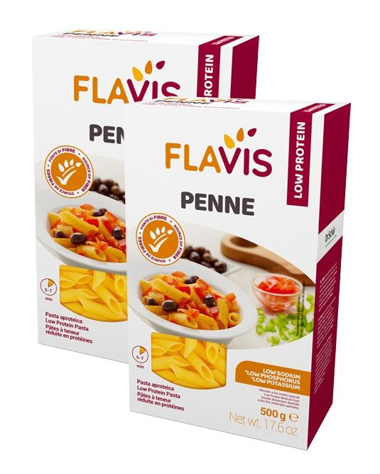 Макароны Flavis Перья с низким содержанием белка (Penne), 2 шт по 500 г  #1