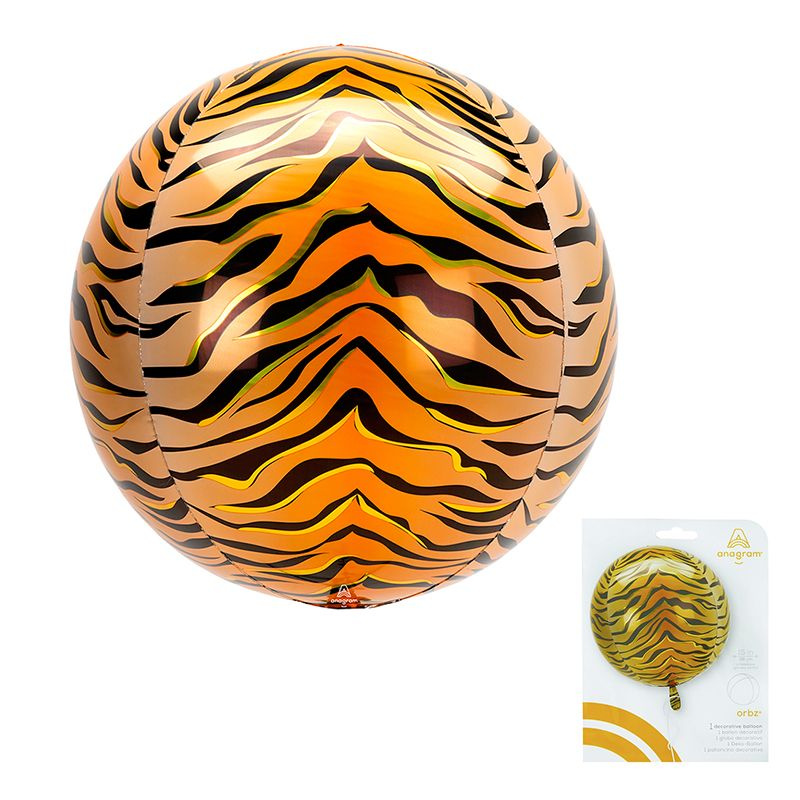 Шар Сфера 3D Тигр принт в упаковке / 3D Tiger print/ 40 см/1 шт #1