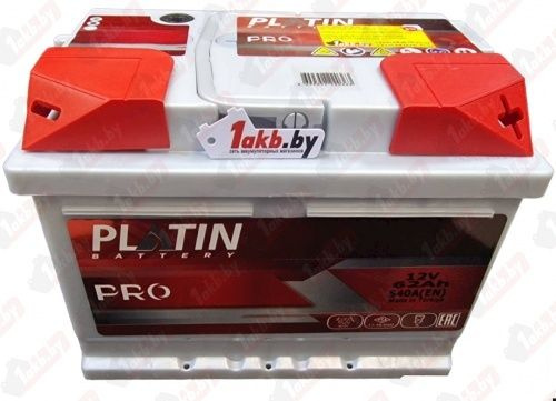 Аккумулятор автомобильный PLATIN PRO (62 A/h), 550A R+ низ. #1