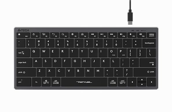 Клавиатура A4Tech Fstyler FX51 GREY цвет серый, интерфейс USB, slim, Multimedia.(1624630)  #1