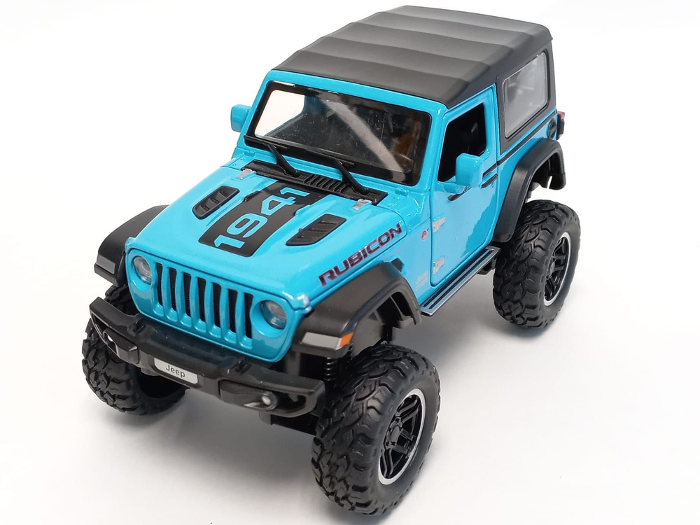 Машинка металлическая JEEP WRANGLER RUBICON 1:20, на больших колесах, свет, звук  #1