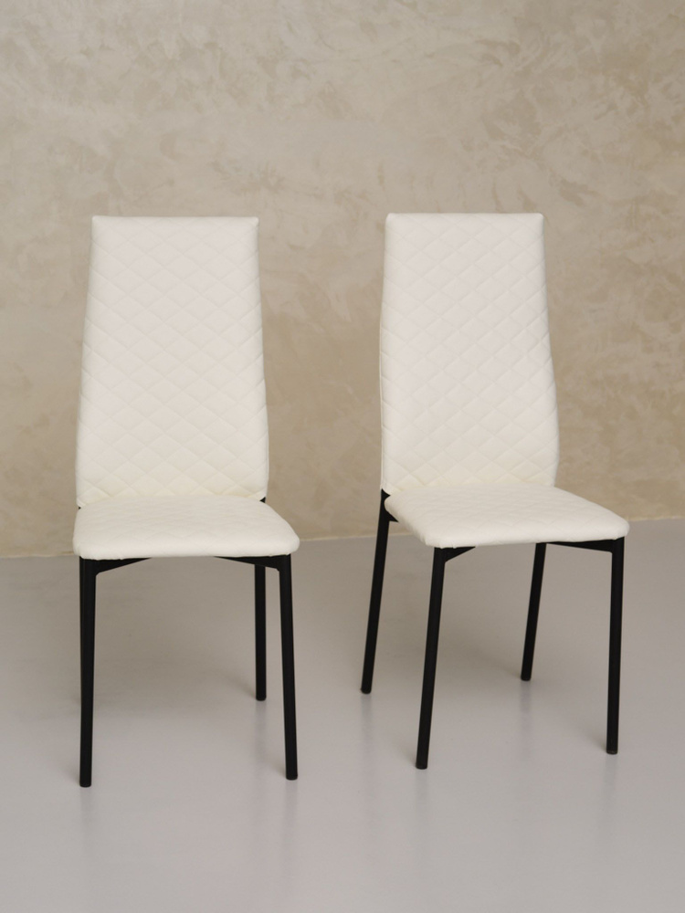 Стул Комплект стульев с мягким сиденьем и спинкой для кухни, Цвет Белый, 2 шт.  #1