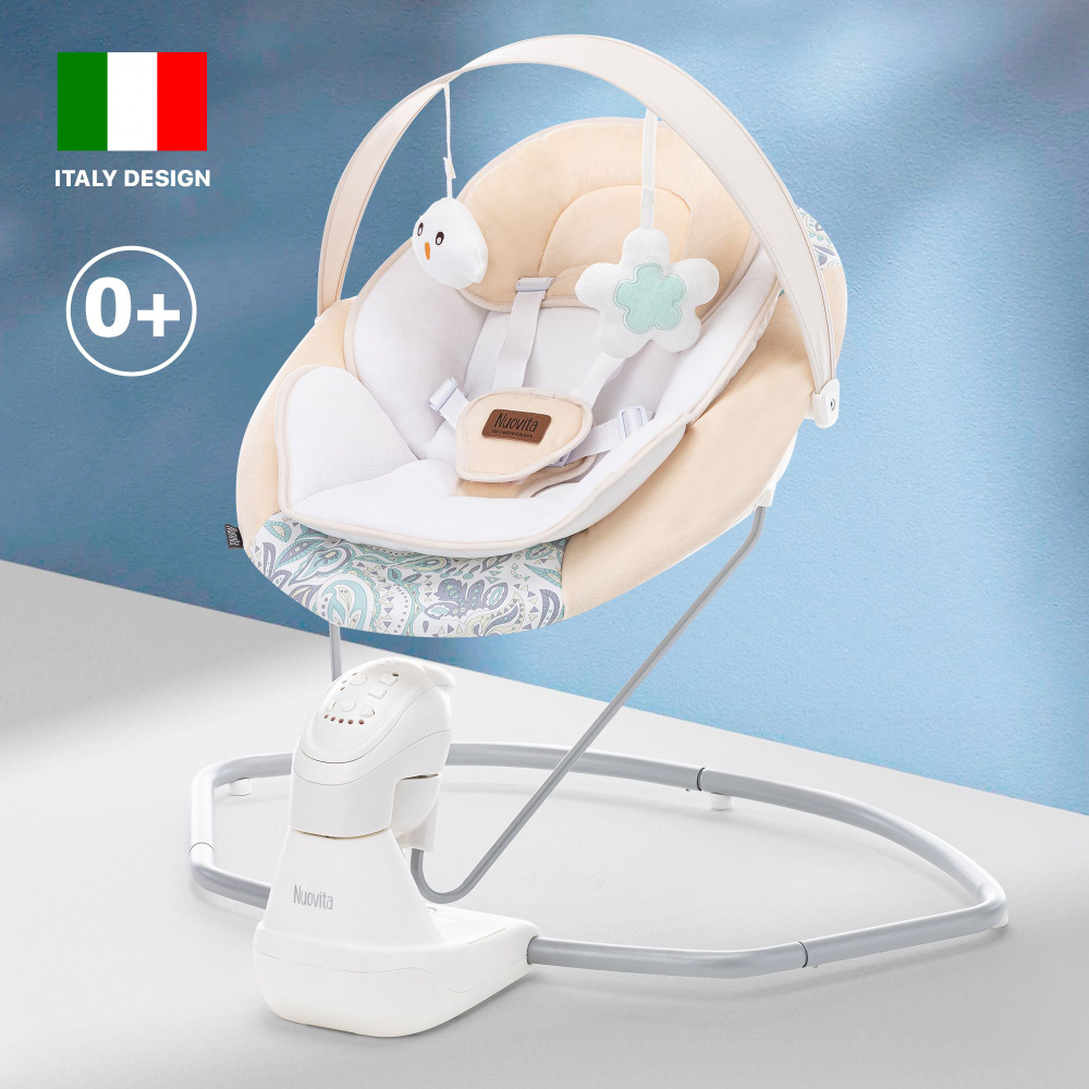 Электрокачели для новорожденных Nuovita Attento детские напольные с дугой с подвесными игрушками/для #1
