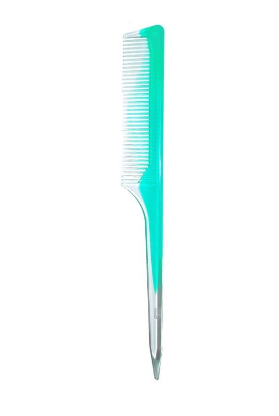 STUDIO STYLE Расческа для волос с острой ручкой узкая, зелёная  #1