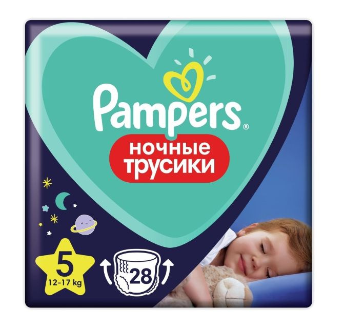 Pampers Подгузники-трусики, Premium Care Pants 5 ночные Junior 12-17 кг, 28 шт/уп  #1