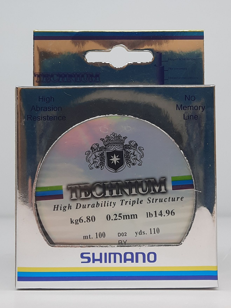 Леска SHIMANO technium 0.25 мм. 6.8 кг. 100 м. рыболовная летняя #1