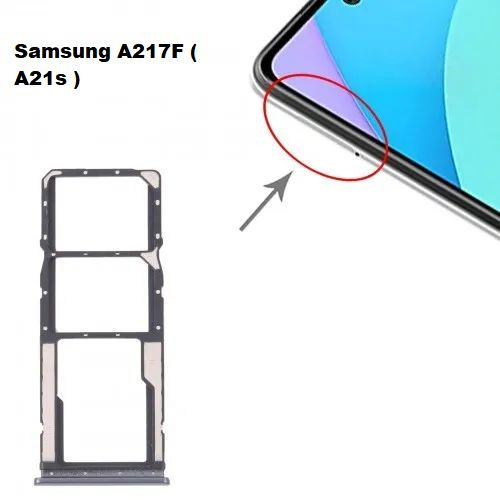 Сим лоток / Держатель сим карты / Контейнер SIM / sim holder SIM для Samsung A217F ( A21s ) Черный  #1