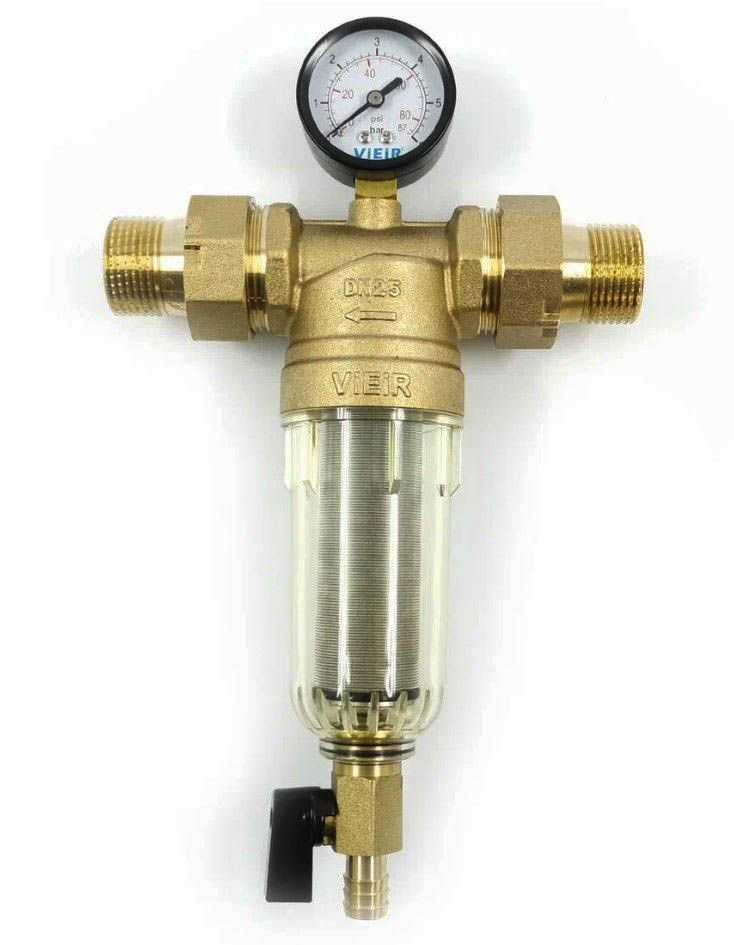 Самопромывной фильтр с манометром 1" VIEIR JC156 для холодной воды  #1