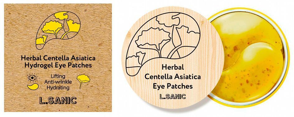 L.Sanic Гидрогелевые патчи с экстрактом центеллы, Herbal Centella Asiatica Hydrogel Eye Patches, 60шт. #1