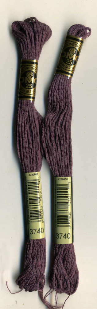 Мулине DMC (Франция), артикул 117, 100% хлопок, цвет 3740 Античный фиолетовый, комплект из 2 шт.  #1