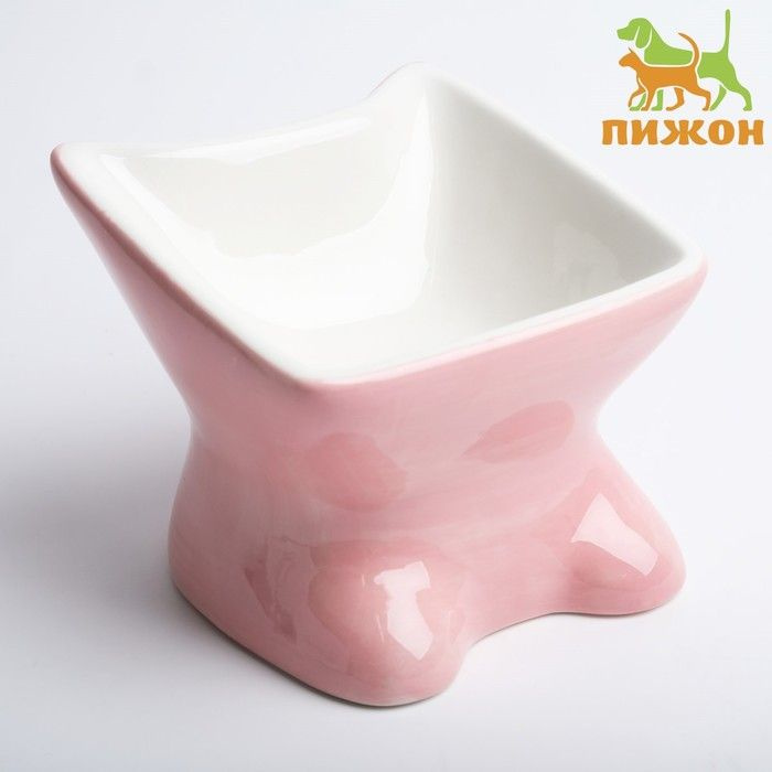 Миска керамическая "Кити" 150 мл, 21 х 10,5 см, розовая #1