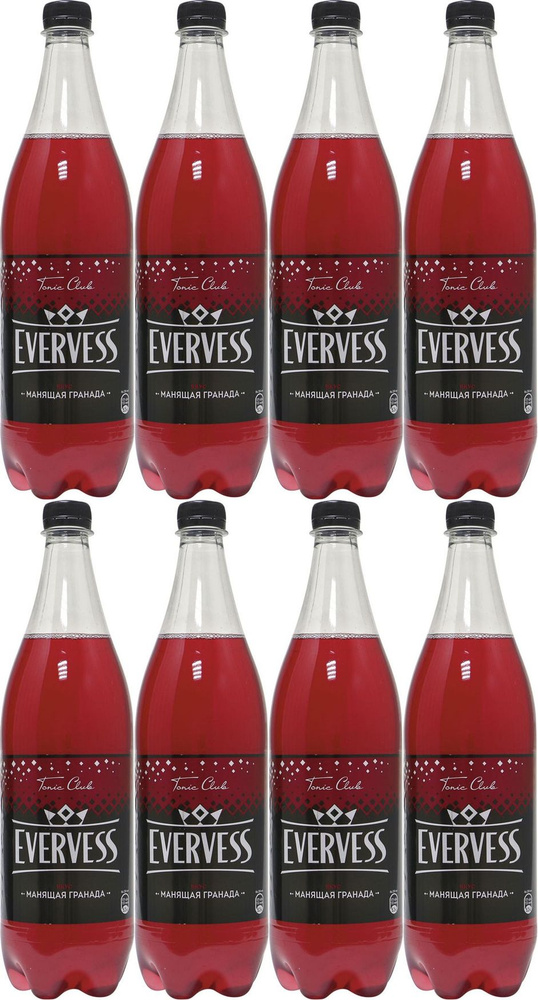 Газированный напиток Evervess Манящая Гранада гранат среднегазированный, комплект: 8 упаковок по 1 л #1