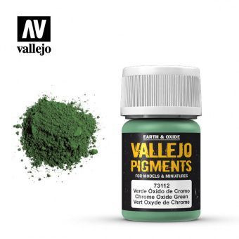 Пигмент Vallejo Pigments - 73112 Chrome Oxide Green (Окись хрома зеленая)35ml.  #1