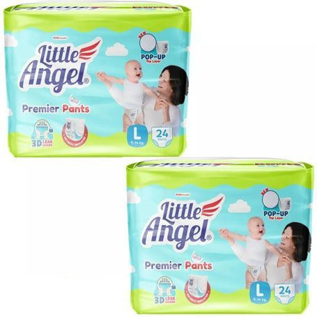 Детские подгузники трусики Little Angel Premier 4 L от 9 до 14 кг. 24 шт. - 2 упаковки  #1