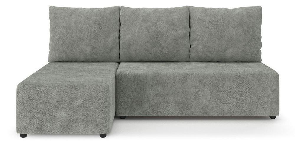 Угловой диван-кровать PUSHE Каир Lux, левый угол, раскладной, велюр, серый мрамор Meridian 992  #1