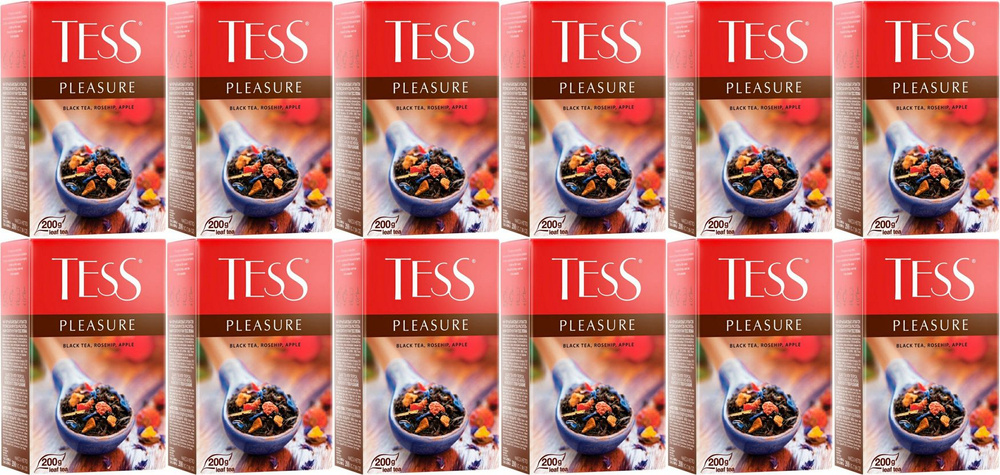 Чай черный Tess Pleasure листовой, комплект: 12 упаковок по 200 г  #1