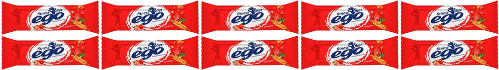 Батончик злаковый Ego fitness клубника с витаминами-железом, комплект: 10 упаковок по 27 г  #1