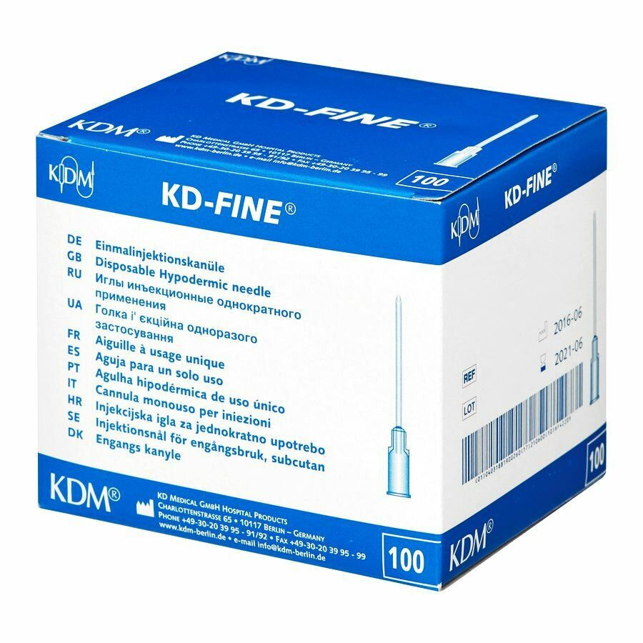 Игла инъекционная KD-Fine 0,60х25 мм 23G 100 шт #1