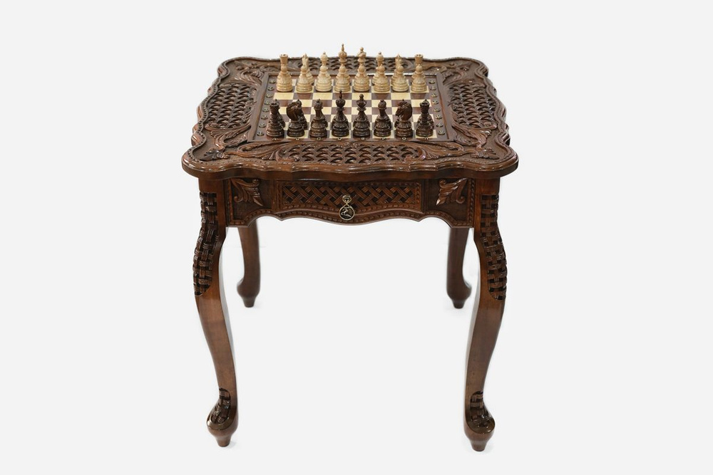 Резной шахматный стол "Плетение" - Настольная игра #1