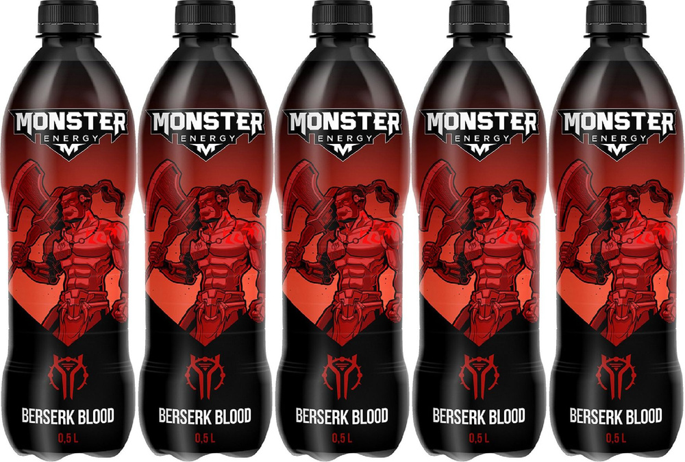 Напиток энергетический Monster красный безалкогольный 0,5 л, комплект: 5 упаковок по 500 мл  #1