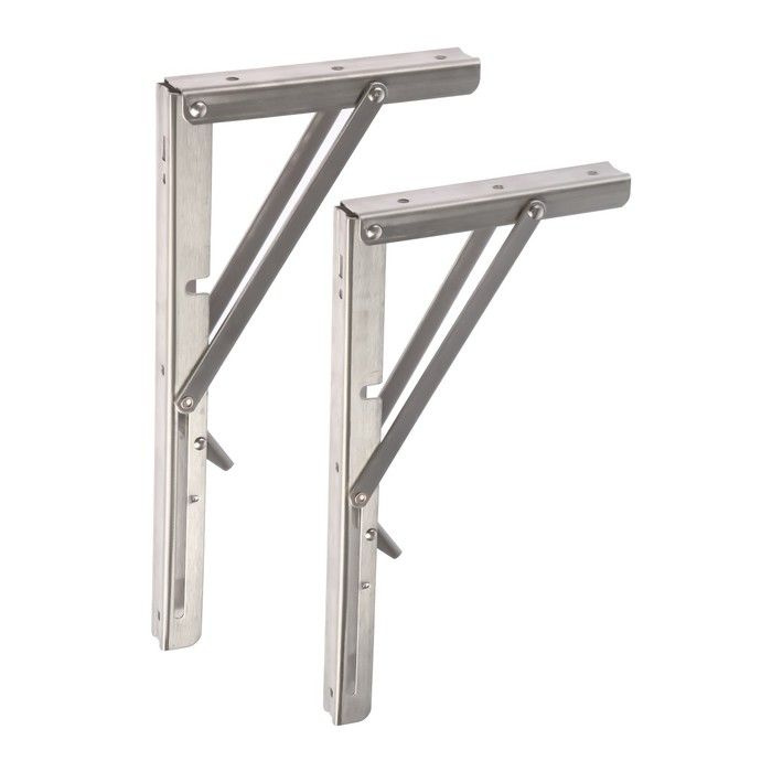 TUNDRA Кронштейн складной для столов и полок, длина 300 мм, нержавеющая сталь, в наборе 2 штуки  #1