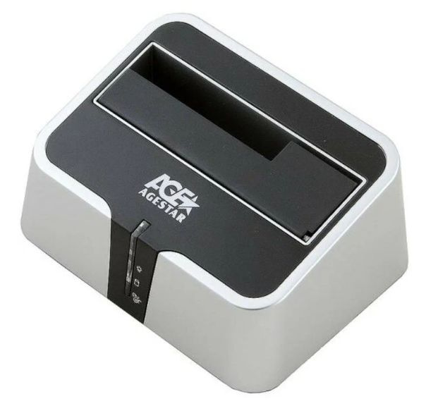 Док-станция для HDD AgeStar 3UBT2 интерфейсы SATA / USB3.0 корпус пластик цвет серебристый, слотов для #1