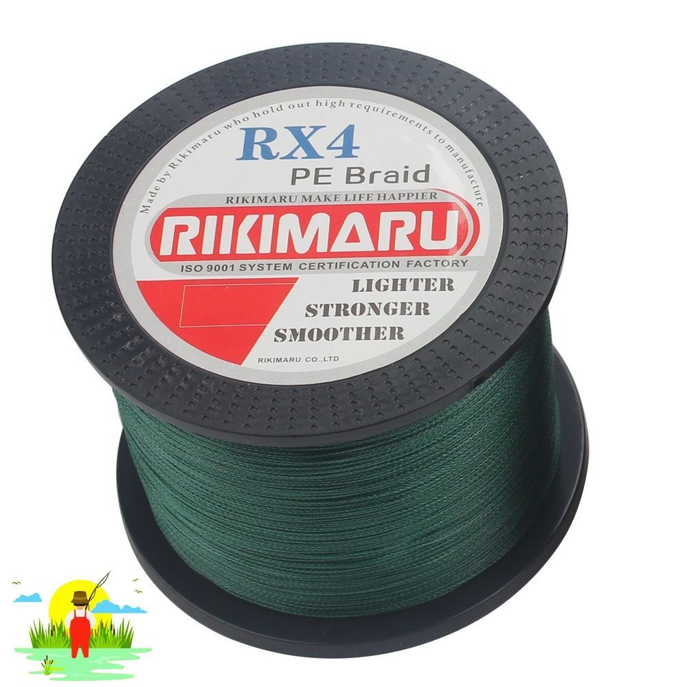 Плетеный шнур RIKIMARU RX4 PEx4 / 0.08 мм, 5.5 кг, Dark Green, 500м, / Леска плетенка для рыбалки  #1