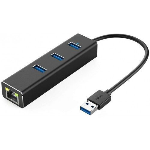 Концентратор USB3.0 Hub 3 port, LAN, адаптер с USB KS-IS #1