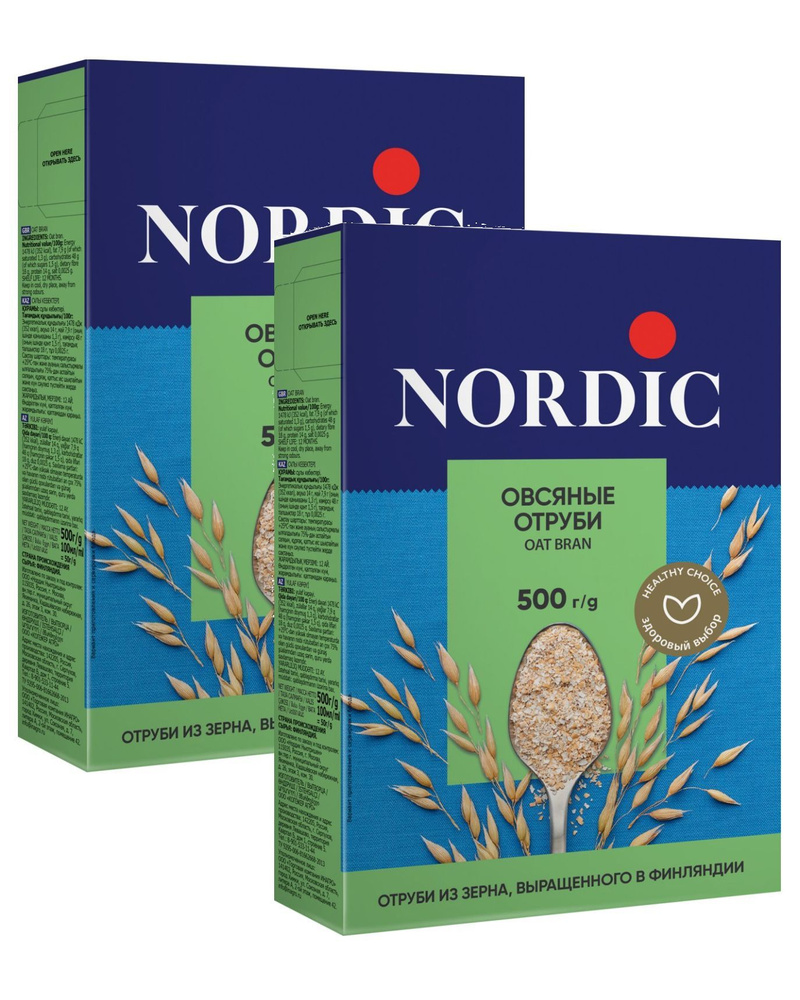 Nordic овсяные отруби, 500г х 2шт #1