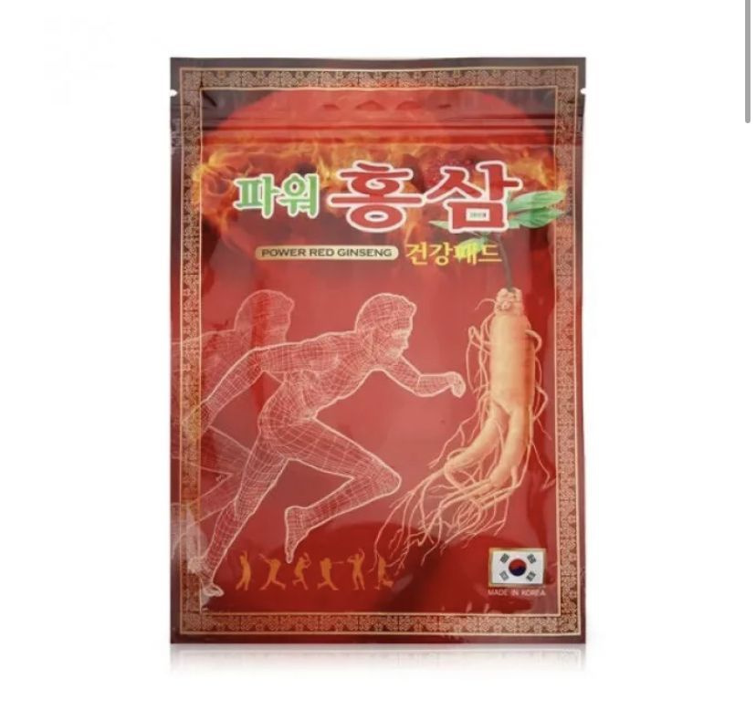 Пластырь KOREAN POWER RED GINSENG 365 с красным женьшенем от боли в суставах / Корейский согревающий #1
