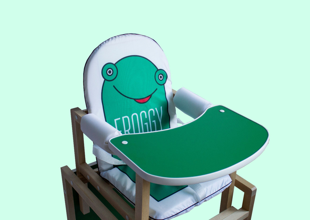 Детский стол-стул трансформер для кормления из массива "BabysLite" FROGGY Лягушонок (зеленый)  #1