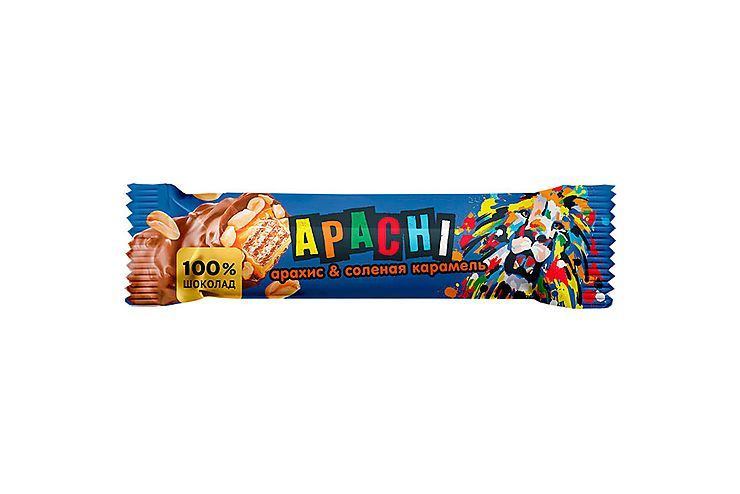 Батончик "Apachi" с солёной карамелью и арахисом, 40 г (упаковка 15 шт.)  #1