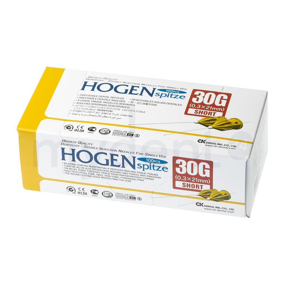 Иглы карпульные 30G 0,3 х 21 мм HOGEN 100 шт #1