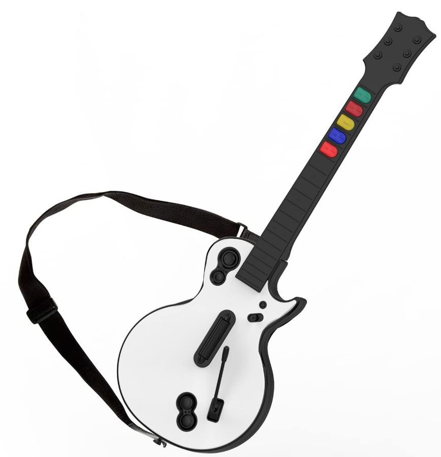 Бруталити Геймпад Гитара для Guitar Hero/Rock Band PS3/PC (белая), Bluetooth, белый  #1