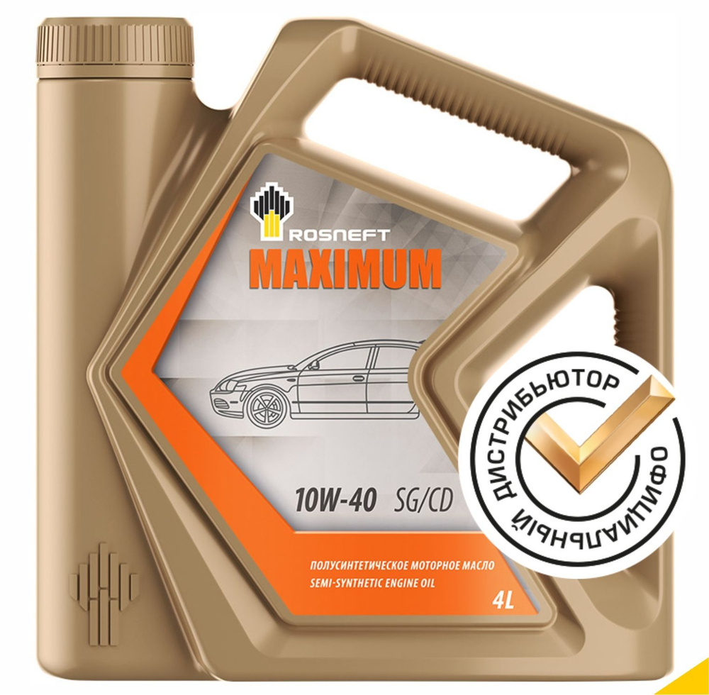 Rosneft MAXIMUM 10W-40 Масло моторное, Полусинтетическое, 4 л #1