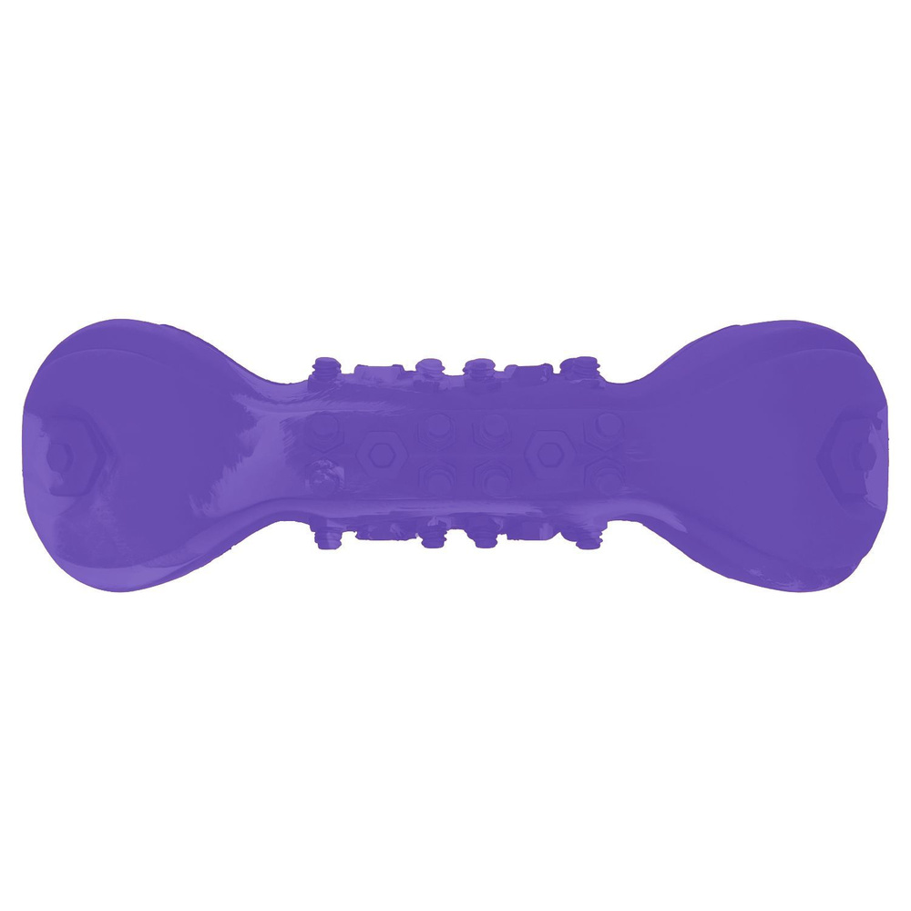 Игрушка Mr.Kranch для собак Гантель дентальная с пищалкой 22 см фиолетовая с ароматом сливок  #1