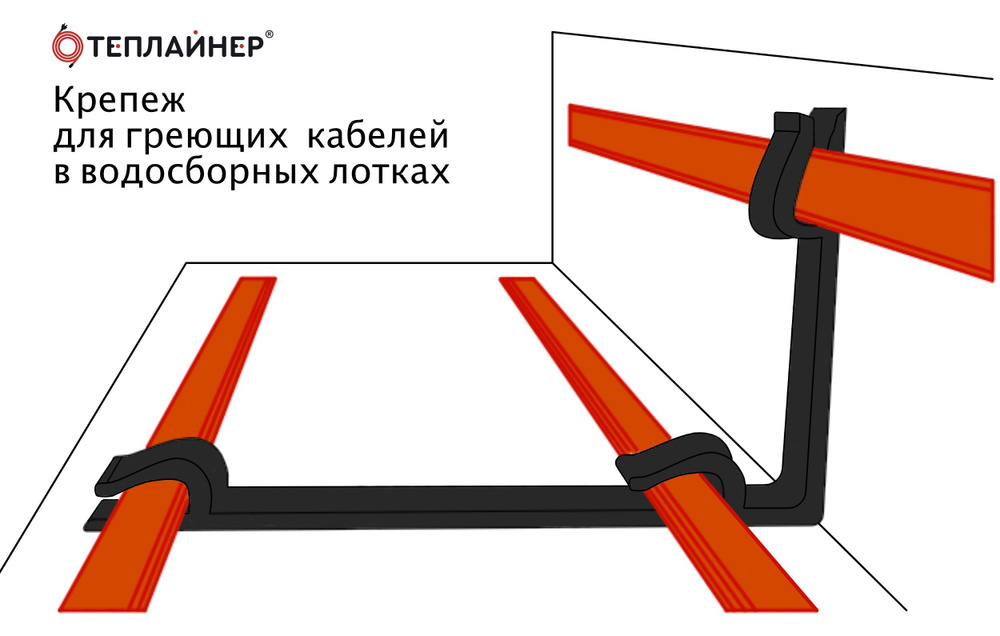 Крепеж для греющих кабелей в водосборных лотках ПСВ-3Л-10 Теплайнер  #1