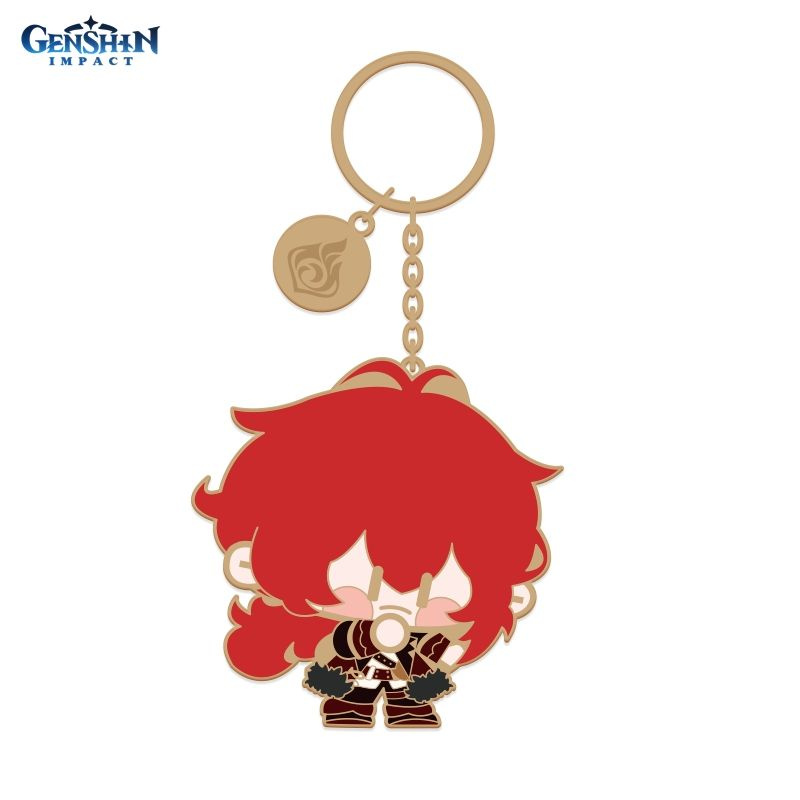 Брелок металлический Геншин Chibi Character Metal Keychain Diluc 6972957486241  #1