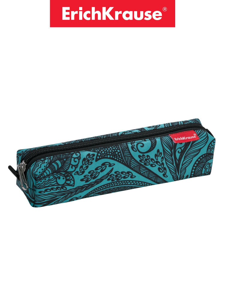 Пенал ErichKrause Квадро Mini Paisley Style, 48953, бирюзовый, 21 х 5 х 5 см #1